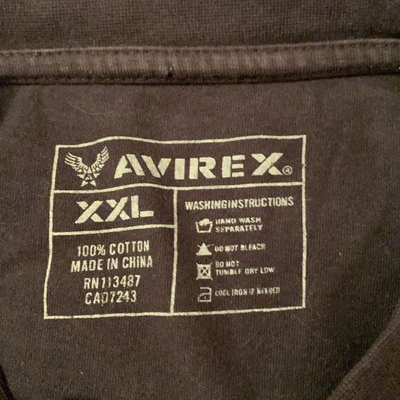 VTG Avirex Winted Skull Rhinestone Black T-Shirt Men’s Size XXL - Picture 6 of 6